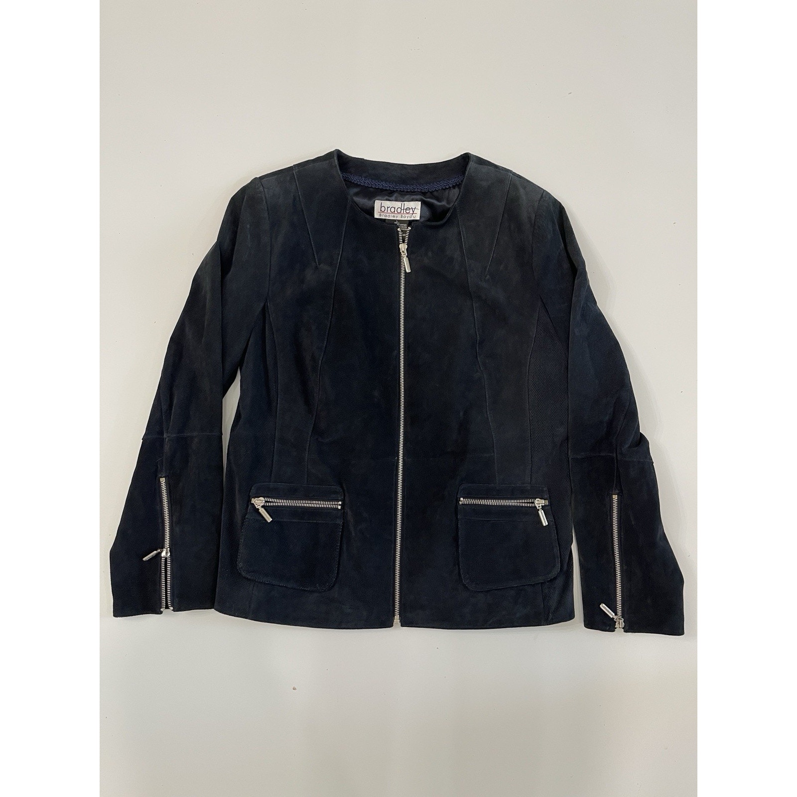 Bradley Bayou Suede Leather Jacket Black Size L